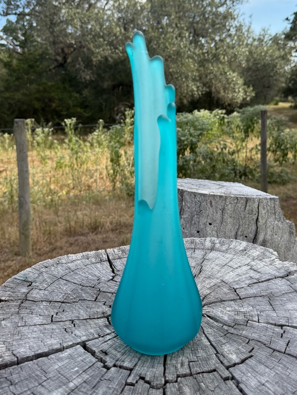 Mid-Century Frosted Swung Vase